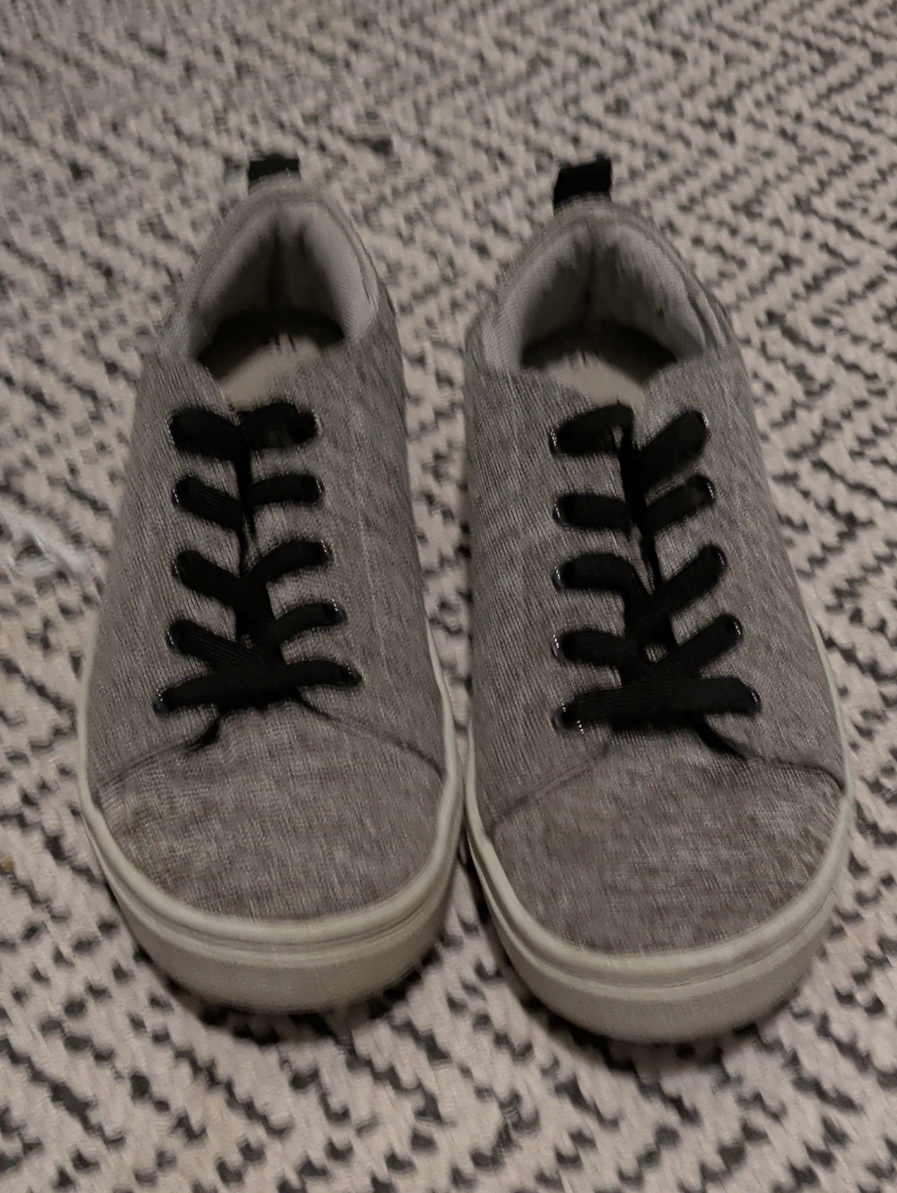 Kids Gray Canvas Sneakers with Black Laces